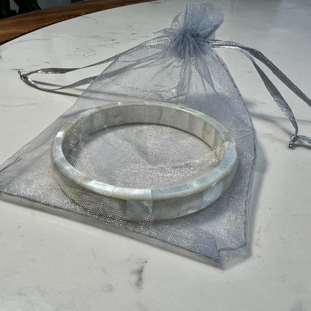White Pearl Bracelet/Bangle w/Gift Bag